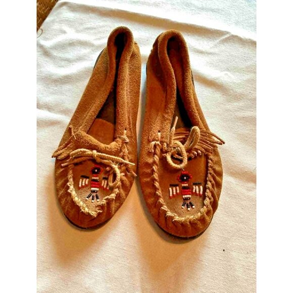 Vintage Leather Moccasins Thunderbird - Picture 1 of 3
